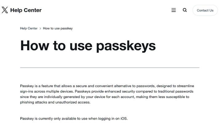 渭源苹果维修店铺分享iOS用户如何通过通行密钥(Passkey)登录 